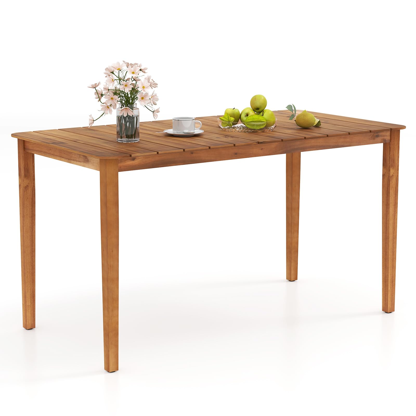 Tangkula Table à manger rectangulaire d'extérieur (54 x 28 x 29)